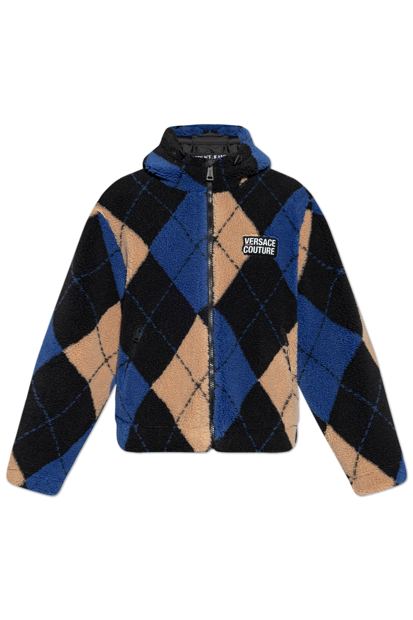 Multicolour Fur jacket with hood Versace Jeans Couture